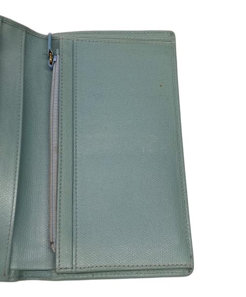 CHANEL（シャネル）CHANEL (シャネル) ココボタン 二つ折り長財布 ブルーの古着・服飾アイテム