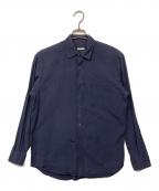 COMOLIコモリ）の古着「コモリシャツ レギュラーカラーシャツ」｜ネイビー