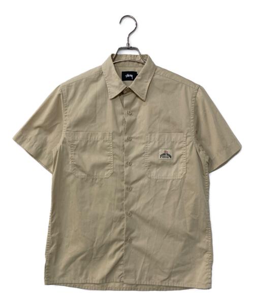 stussy（ステューシー）stussy (ステューシー) バックプリント 半袖シャツ カジキ  ベージュ サイズ:Mの古着・服飾アイテム