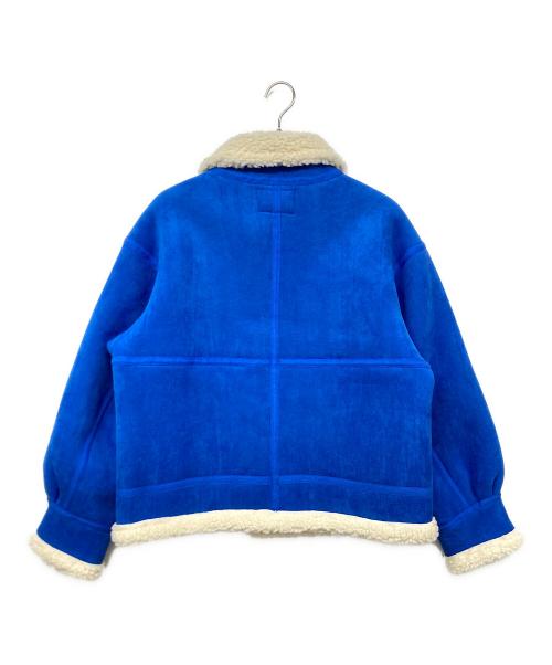 FUTURE ARCHIVE（フューチャー アーカイブ）FUTURE ARCHIVE (フューチャー アーカイブ) Fake Mouton Blouson / フェイク ムートン ブルゾン  ブルー×ホワイト サイズ:Mの古着・服飾アイテム