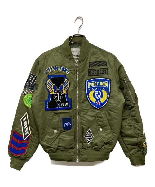FIRST ROW（ファーストロウ）FIRST ROW (ファーストロウ) FORCE MULTI PATCHES MA-1 JACKET オリーブ サイズ:Sの古着・服飾アイテム