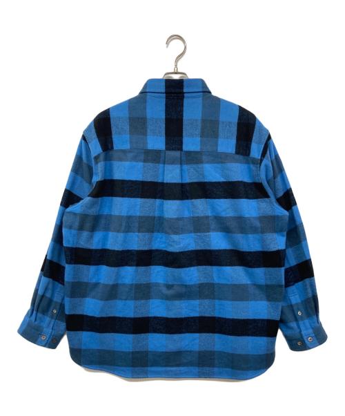 MAISON SPECIAL（メゾンスペシャル）MAISON SPECIAL (メゾンスペシャル) Prime-Over Regular Collar Flannel Shirt チェックネルシャツ ブルー×ブラック サイズ:01の古着・服飾アイテム