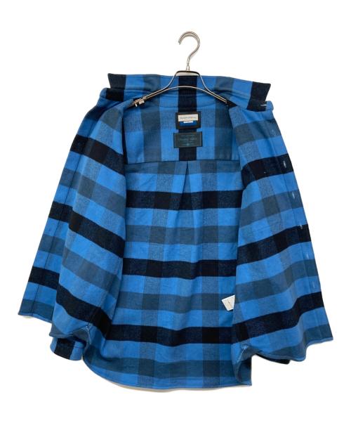 MAISON SPECIAL（メゾンスペシャル）MAISON SPECIAL (メゾンスペシャル) Prime-Over Regular Collar Flannel Shirt チェックネルシャツ ブルー×ブラック サイズ:01の古着・服飾アイテム