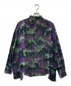 Rebuild by Needlesリビルドバイニードルス）の古着「再構築チェックネル」｜パープル×グリーン