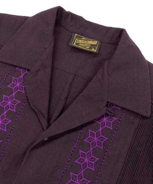 ESTRELLASTANDARD（エストレアスタンダード）ESTRELLASTANDARD (エストレアスタンダード) キューバシャツ パープル サイズ:３６の古着・服飾アイテム