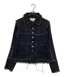 APOCRYPHA.（アポクリファ）の古着「CUT OFF HABIT A LA LOOSE DENIM JACKET デニムジャケット」｜ブラック