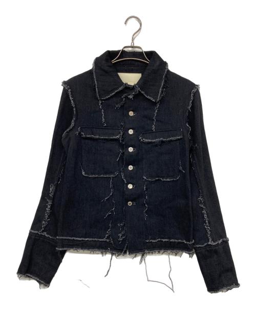 APOCRYPHA.（アポクリファ）APOCRYPHA. (アポクリファ) CUT OFF HABIT A LA LOOSE DENIM JACKET デニムジャケット ブラック サイズ:1の古着・服飾アイテム