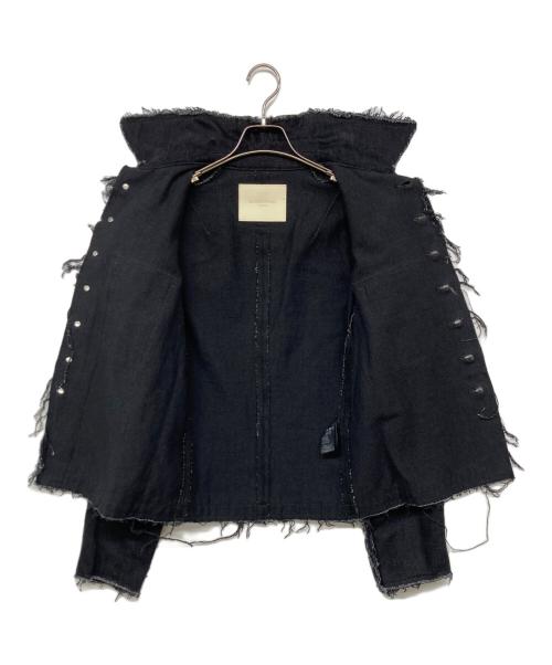 APOCRYPHA.（アポクリファ）APOCRYPHA. (アポクリファ) CUT OFF HABIT A LA LOOSE DENIM JACKET デニムジャケット ブラック サイズ:1の古着・服飾アイテム