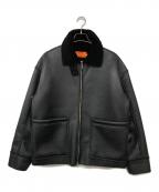 UNIVERSAL OVERALL×BEAMSユニバーサルオーバーオール×ビームス）の古着「Synthetic leather Jacket」｜ブラック