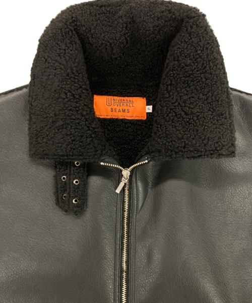 UNIVERSAL OVERALL（ユニバーサルオーバーオール）UNIVERSAL OVERALL (ユニバーサルオーバーオール) BEAMS (ビームス) Synthetic leather Jacket ブラック サイズ:XLの古着・服飾アイテム