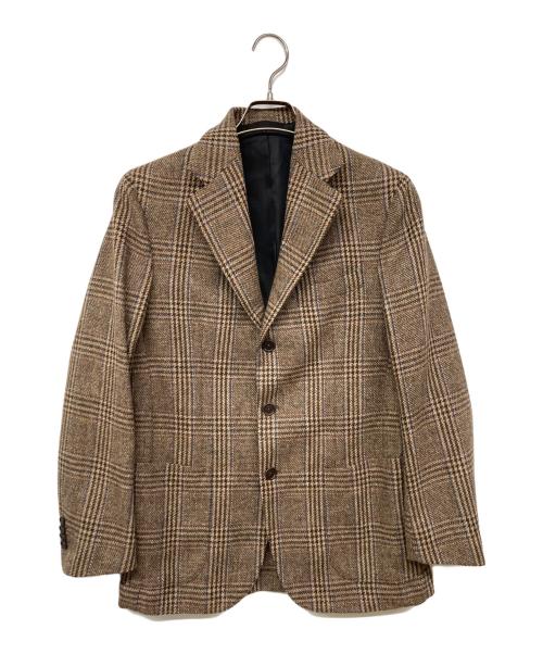 De Petrillo（デペトリロ）De Petrillo (デペトリロ) ウールツイード3Bジャケット ブラウン サイズ:46の古着・服飾アイテム