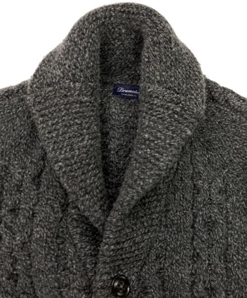 Drumohr（ドルモア）Drumohr (ドルモア) ショールカラーラムウールカーディガン グレー サイズ:48の古着・服飾アイテム