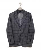 Belvestベルヴェスト）の古着「ウールリネンチェック2Bジャケット」｜ネイビー