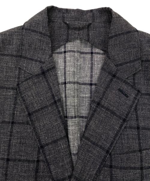 Belvest（ベルヴェスト）Belvest (ベルヴェスト) ウールリネンチェック2Bジャケット ネイビー サイズ:48の古着・服飾アイテム