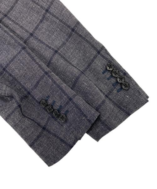Belvest（ベルヴェスト）Belvest (ベルヴェスト) ウールリネンチェック2Bジャケット ネイビー サイズ:48の古着・服飾アイテム