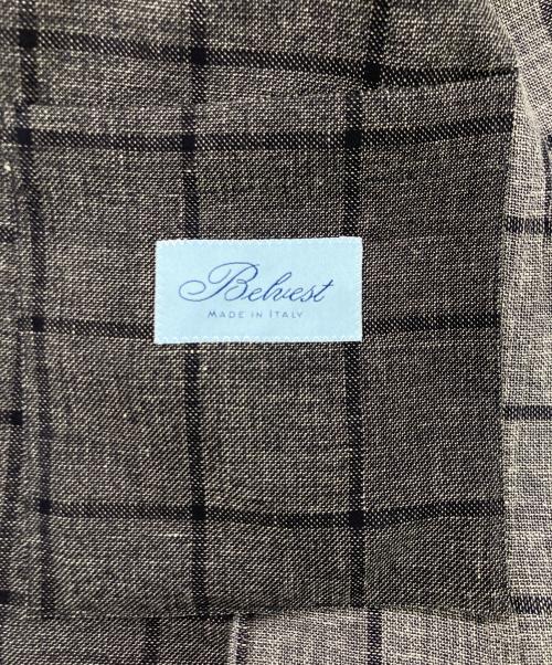 Belvest（ベルヴェスト）Belvest (ベルヴェスト) ウールリネンチェック2Bジャケット ネイビー サイズ:48の古着・服飾アイテム