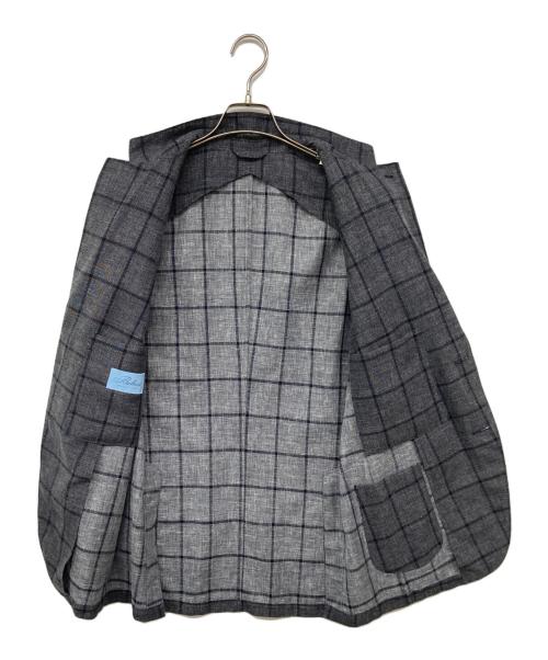 Belvest（ベルヴェスト）Belvest (ベルヴェスト) ウールリネンチェック2Bジャケット ネイビー サイズ:48の古着・服飾アイテム