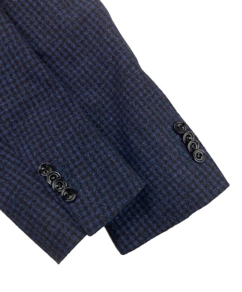 sartorio（サルトリオ）sartorio (サルトリオ) ウールブレンドチェック3Bジャケット ブラック×ネイビー サイズ:46の古着・服飾アイテム