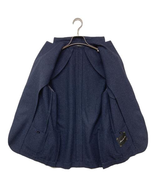 sartorio（サルトリオ）sartorio (サルトリオ) ウールブレンドチェック3Bジャケット ブラック×ネイビー サイズ:46の古着・服飾アイテム