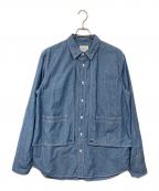 CAL O LINEキャルオーライン）の古着「CHAMBRAY PAINTER SHIRT シャンブレーシャツ」｜スカイブルー
