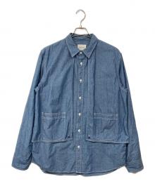 CAL O LINE（キャルオーライン）の古着「CHAMBRAY PAINTER SHIRT シャンブレーシャツ」｜スカイブルー