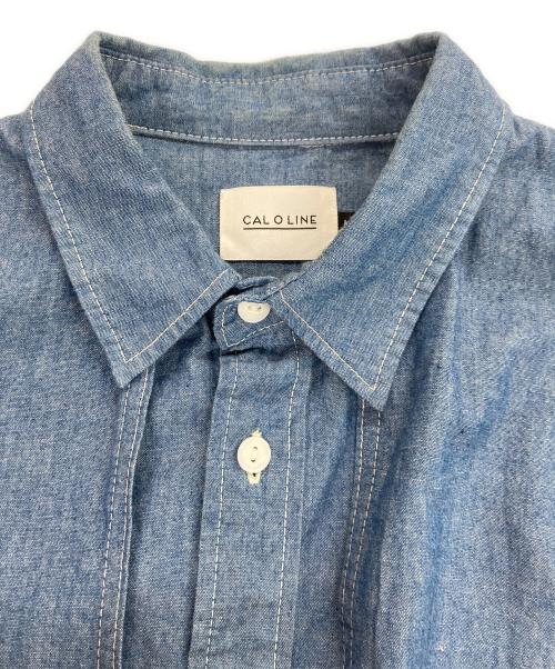 CAL O LINE（キャルオーライン）CAL O LINE (キャルオーライン) CHAMBRAY PAINTER SHIRT シャンブレーシャツ スカイブルー サイズ:Lの古着・服飾アイテム