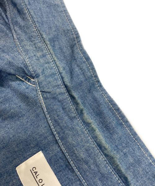 CAL O LINE（キャルオーライン）CAL O LINE (キャルオーライン) CHAMBRAY PAINTER SHIRT シャンブレーシャツ スカイブルー サイズ:Lの古着・服飾アイテム