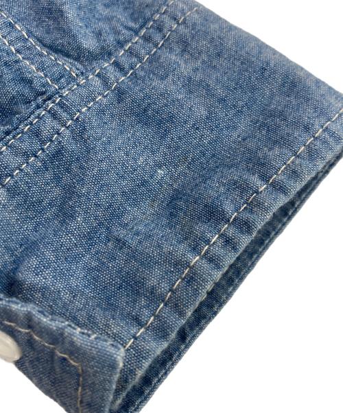 CAL O LINE（キャルオーライン）CAL O LINE (キャルオーライン) CHAMBRAY PAINTER SHIRT シャンブレーシャツ スカイブルー サイズ:Lの古着・服飾アイテム