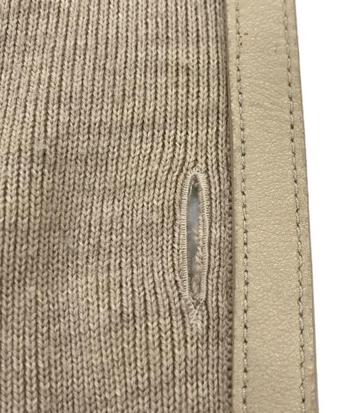 HERMES（エルメス）HERMES (エルメス) レザーパイピングロングカーディガン ベージュ サイズ:38の古着・服飾アイテム