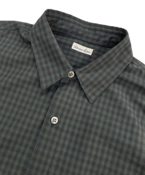 STEVEN ALAN（スティーブンアラン）STEVEN ALAN (スティーブンアラン) TR オンブレチェック レギュラーカラー シャツ グリーン サイズ:Mの古着・服飾アイテム