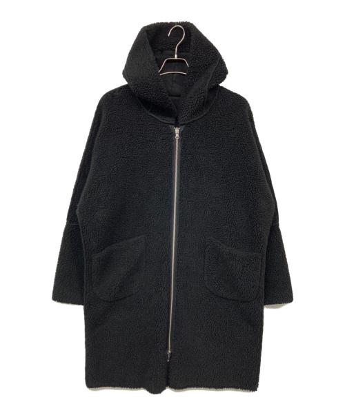 LOU ANDREA（ルーアンドレア）LOU ANDREA (ルーアンドレア) Mouton Fake Hood Coat / フェイクムートン リバーシブルボアコート ブラック サイズ:Sの古着・服飾アイテム