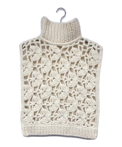 MACPHEE（マカフィー）MACPHEE (マカフィー) ハンドクロシェ ハイネックベスト ホワイト サイズ:Sの古着・服飾アイテム