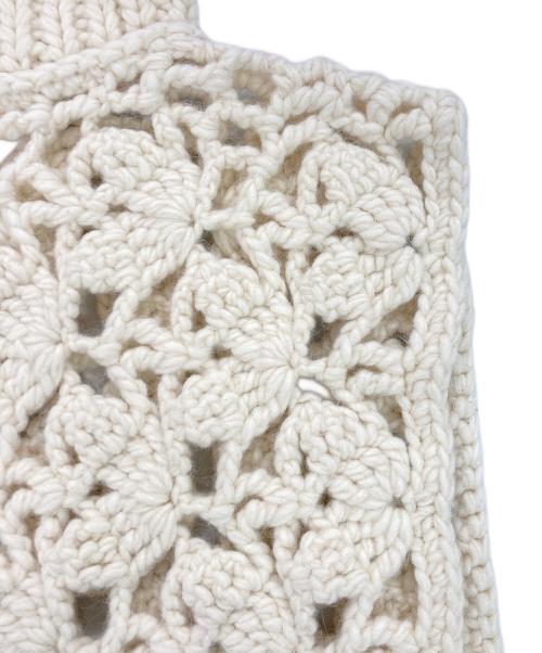 MACPHEE（マカフィー）MACPHEE (マカフィー) ハンドクロシェ ハイネックベスト ホワイト サイズ:Sの古着・服飾アイテム