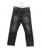 NEIGHBORHOODネイバーフッド）の古着「BLACK DENIM WASHED SLIM STRAIGHT PANTS / デニムパンツ」｜ブラック