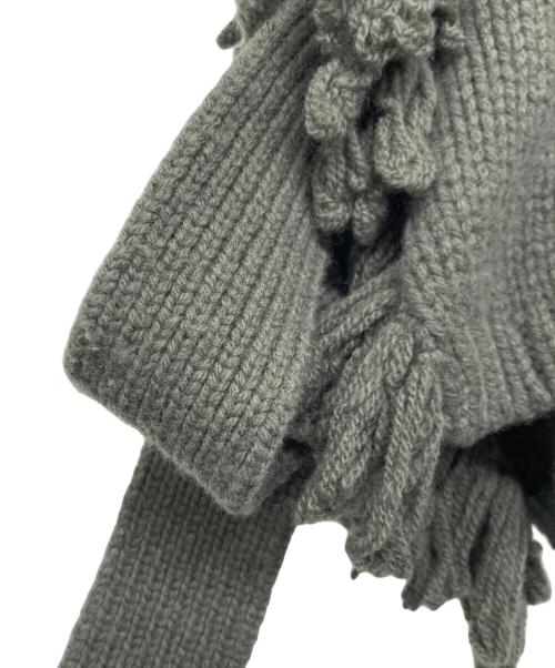 HYKE（ハイク）HYKE (ハイク) FRINGE SWEATER VEST / フリンジセーターベスト グレー サイズ:記載なしの古着・服飾アイテム