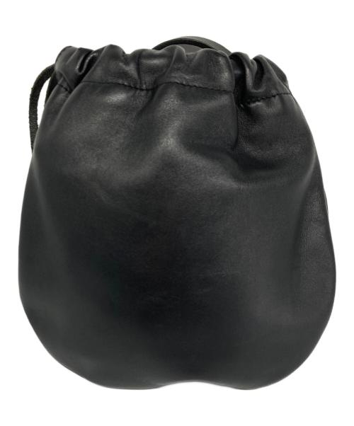 HYKE（ハイク）HYKE (ハイク) CHACOLI (チャコリ) LEATHER DRAWSTRING BAG レザーバッグ ブラックの古着・服飾アイテム