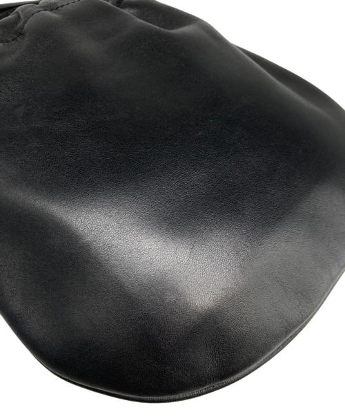 HYKE（ハイク）HYKE (ハイク) CHACOLI (チャコリ) LEATHER DRAWSTRING BAG レザーバッグ ブラックの古着・服飾アイテム