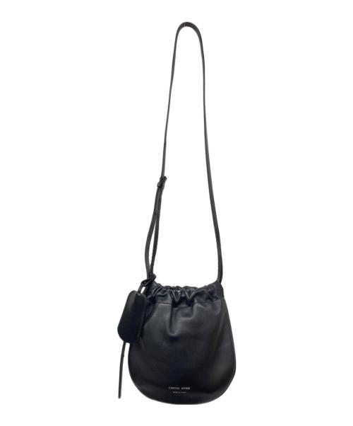 HYKE（ハイク）HYKE (ハイク) CHACOLI (チャコリ) LEATHER DRAWSTRING BAG レザーバッグ ブラックの古着・服飾アイテム