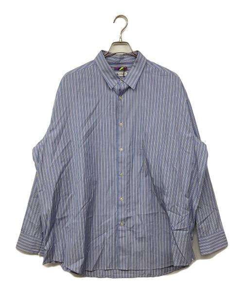 is-ness（イズネス）is-ness (イズネス) THOMAS MASON (トーマスメイソン) VENTILATION L/S Stripe Shirts ブルー サイズ:L 未使用品の古着・服飾アイテム