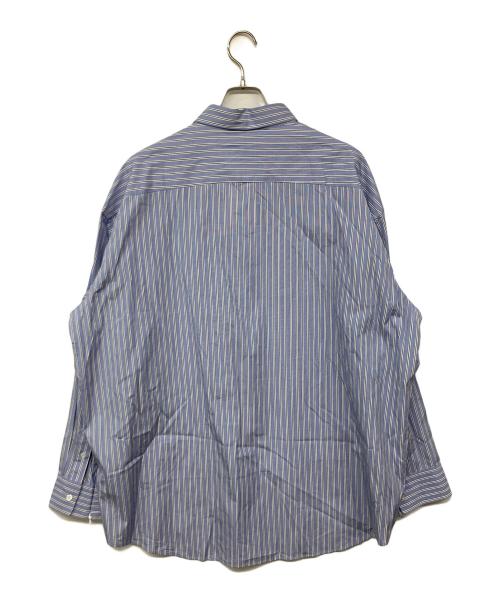 is-ness（イズネス）is-ness (イズネス) THOMAS MASON (トーマスメイソン) VENTILATION L/S Stripe Shirts ブルー サイズ:L 未使用品の古着・服飾アイテム