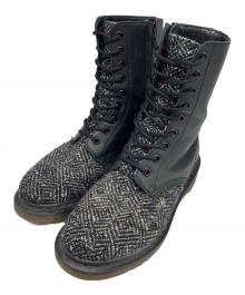 Dr.Martens×Y's（ドクターマーチン×ワイズ）の古着「Dr.Martens×Y's ドクターマーチン レザー ツイード 9ホール ショートブーツ」｜ブラック