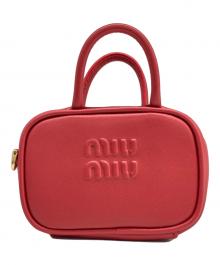 MIU MIU（ミュウミュウ）の古着「MIU MIU ボー レザー マイクロバッグ」｜レッド