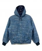 SUPREMEシュプリーム）の古着「Reversible Dimensions Logo Denim Work Jacket/リバーシブル ディメンションズ ロゴ デニム ワーク ジャケット」｜ブルー