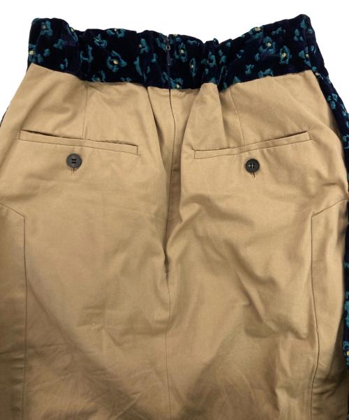 TELMA（テルマ）TELMA (テルマ) COMBI FLAR SKIRT / ベルベットフラワードッキングスカート ネイビー サイズ:36の古着・服飾アイテム