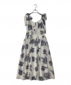 HER LIP TOハーリップトゥ）の古着「Sunflower-Printed Midi Dress」｜ホワイト