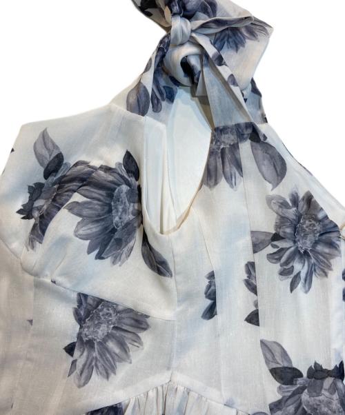 HER LIP TO（ハーリップトゥ）HER LIP TO (ハーリップトゥ) Sunflower-Printed Midi Dress ホワイト サイズ:Ｓの古着・服飾アイテム