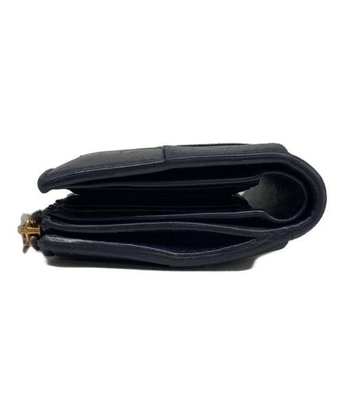 BOTTEGA VENETA（ボッテガベネタ）BOTTEGA VENETA (ボッテガベネタ) マキシイントレチャート 2つ折り財布 ネイビーの古着・服飾アイテム