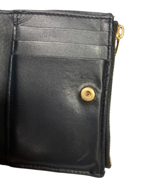 BOTTEGA VENETA（ボッテガベネタ）BOTTEGA VENETA (ボッテガベネタ) マキシイントレチャート 2つ折り財布 ネイビーの古着・服飾アイテム
