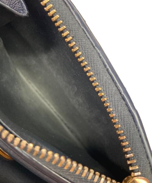 BOTTEGA VENETA（ボッテガベネタ）BOTTEGA VENETA (ボッテガベネタ) マキシイントレチャート 2つ折り財布 ネイビーの古着・服飾アイテム