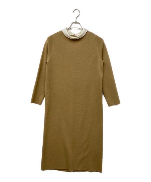 DRESSTERIOR（ドレステリア）DRESSTERIOR (ドレステリア) バックフェイクパールニットワンピース ベージュ サイズ:38の古着・服飾アイテム